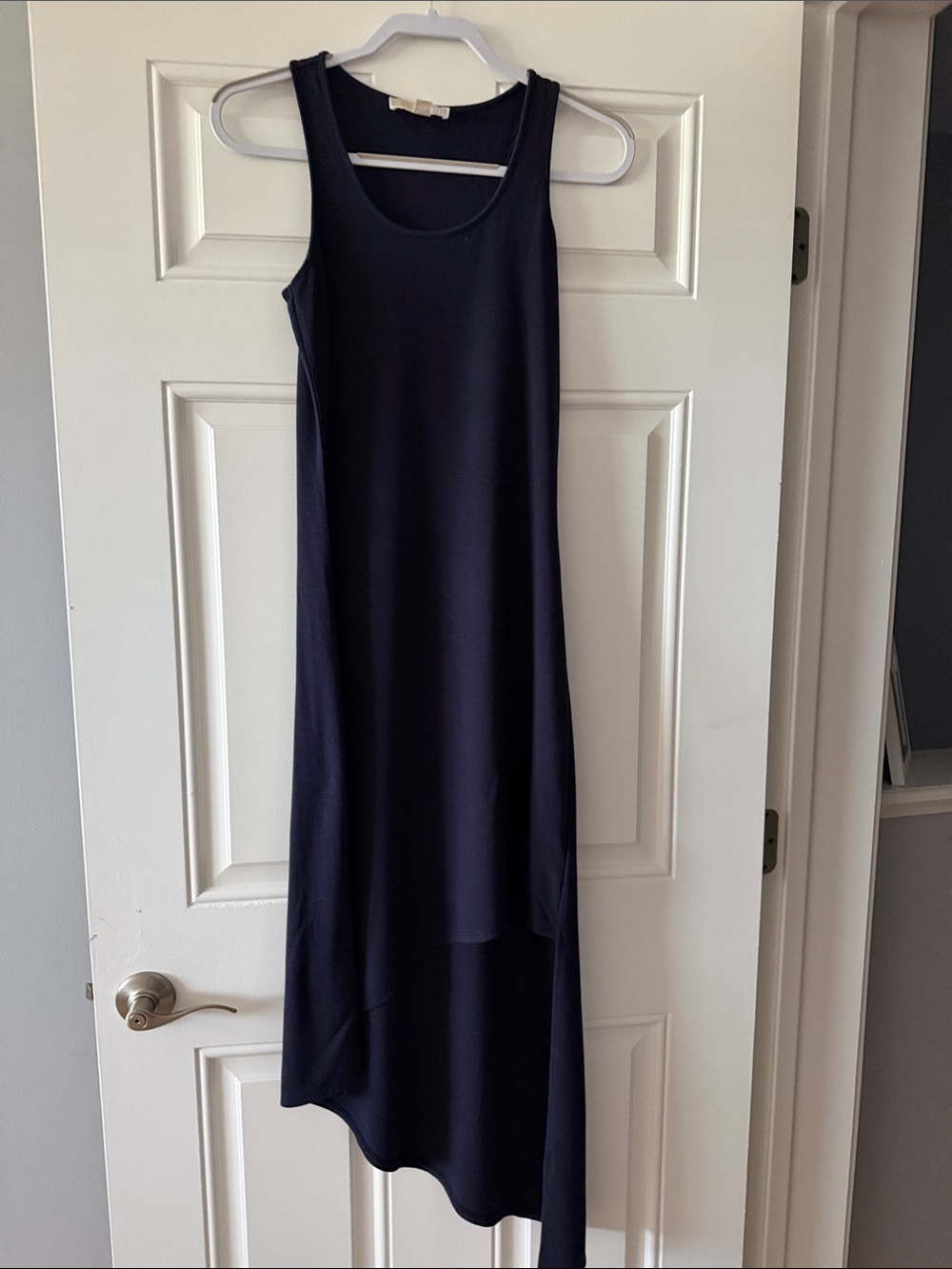 Michael Kors Navy Sleeveless High-Low Midi Dress